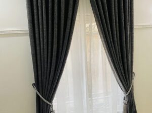 Quality Black American Blackout Curtains – Brand New with Accessories & Casement