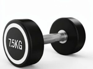 Round Rubber Dumbbells 7.5kg – Durable Anti-Slip Gym Weights for Home Workout, Strength Training Equ