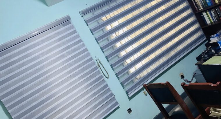 Premium Light Gray Fabric Window Blinds – Blackout & Light-Filtering, Brand New