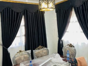 Premium Black Blackout Curtains – Adjustable Handmade Fabric Drapes (2 Pieces)