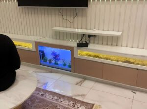 TV Console Aquarium 50L Glass Fish Tank – Modern Decorative Freshwater Aquarium (Brand New)