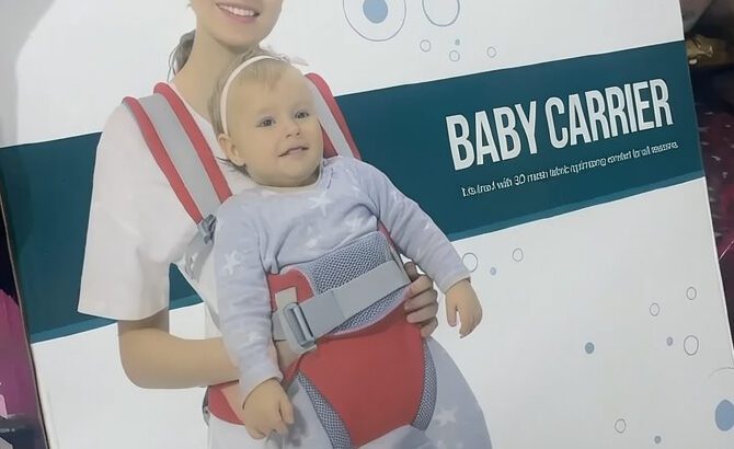 Baby Carrier with Hood – Adjustable, Comfortable, Red, Newborn to 12kg