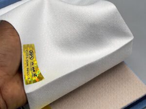 White Senator Material – Premium Damask Fabric, High-Quality Traditional Wear