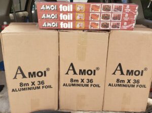 Amoi Aluminium Foil Paper 8m x 36cm – Heavy-Duty Food Wrap for Cooking & Storage