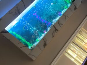 6ft Wall-Mounted Aquarium – Durable Glass Freshwater Tank with Backlight & Decorations