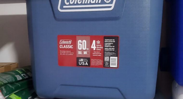 Coleman 60-Quart Hard Cooler – Heavy-Duty Outdoor Cooler with Wheels, Brand New