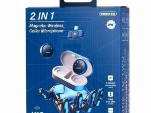 Remax 2-in-1 Wireless Microphone for iPhone – Dual Mic, Noise Reduction, Plug & Play Lavalier Mic