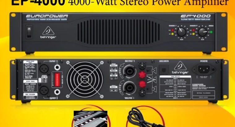 Behringer Europower EP4000 Professional Power Amplifier – 4000W High-Power Audio Amplifier
