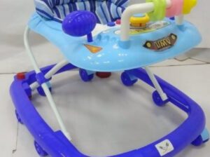 Baby Musical Walker with Wheels – Adjustable Movable Walker for 4–7 Months (Blue, Unisex, Brand New)
