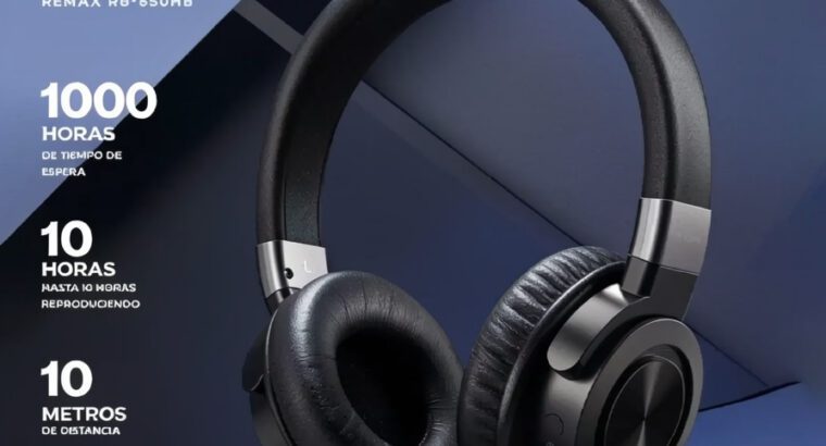 Remax RB-650HB Bluetooth V5.0 Wireless On-Ear Headphones – Stereo Music Headset, Black, Brand New
