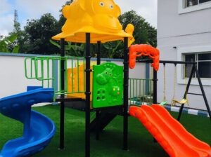 Giant Kids Playhouse with Swing Set – Outdoor Playground Equipment
