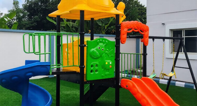 Giant Kids Playhouse with Swing Set – Outdoor Playground Equipment