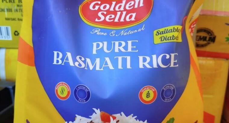 Golden Sella Basmati Rice 5kg – Diabetic-Friendly, Gluten-Free, Extra Long-Grain