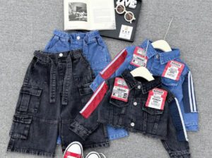 Kids Black Jeans Top & Bottom Set – Girls Denim Outfit (3–9 Years, All Season)