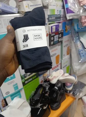 Mothercare Kids Cotton Socks 5 Pair Set – White & Black Soft Breathable Socks for Children (Brand Ne