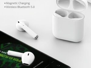 i12 TWS Bluetooth Earbuds – HiFi Stereo Wireless In-Ear Headphones, Touch Control, White (Brand New)