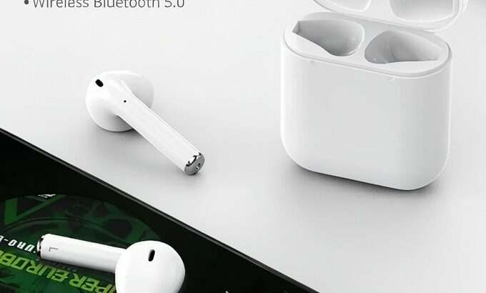 i12 TWS Bluetooth Earbuds – HiFi Stereo Wireless In-Ear Headphones, Touch Control, White (Brand New)
