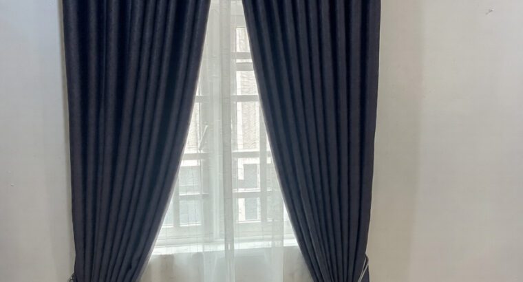 Quality Dark Gray Blackout Curtain Set with Accessories, Casement & Inner Blinds