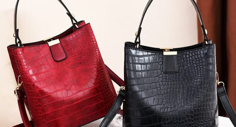 Bucket Croc Bag – Women’s Stylish Crocodile-Texture Handbag, Brand New
