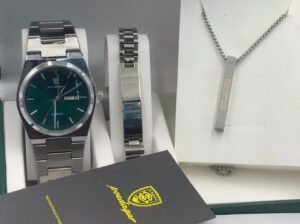 Poedagar Combo Jewelry Set for Men (Brand New) – Green, Blue & Black, Casual Style