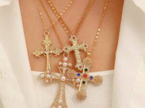 Ladies Fashion Necklace – Choker 12–14″, Silver & Gold, Rose Gold-Plated Finish