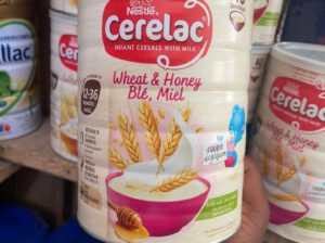 Nestlé Cerelac Wheat & Honey Baby Cereal 1kg – Gluten-Free, Fat-Free, Rich in Calcium, Iron & Vitami