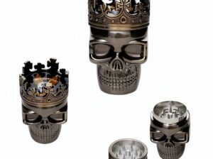 King Skull Metal Grinder – 3-Part Durable Herb Crusher with Hidden Design