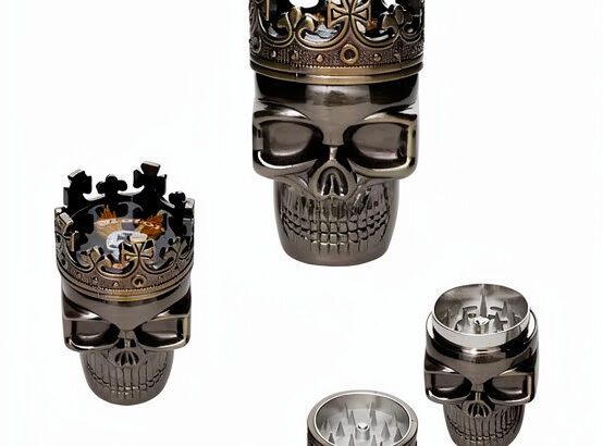 King Skull Metal Grinder – 3-Part Durable Herb Crusher with Hidden Design