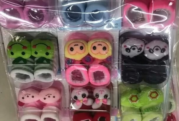 Designed Baby Shoe Socks – Soft Non-Slip Infant Sock Shoes (Brand New)