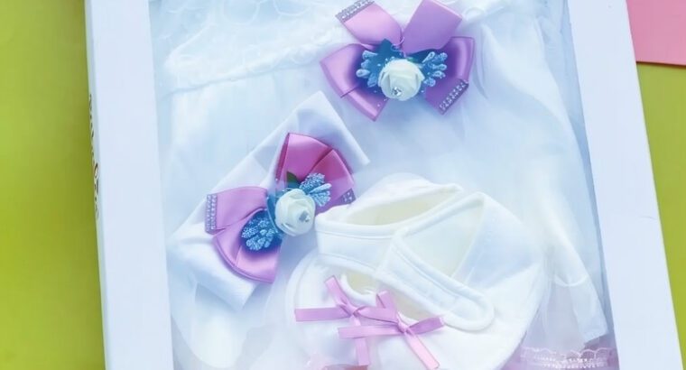 Babylia Baby Christening Dress Set | White Dedication Gown | Newborn 0-3 Months