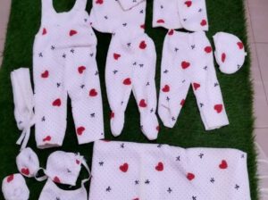 11-Piece Newborn Baby Clothing Set – Unisex Cotton Wear (Blue, Brand New)
