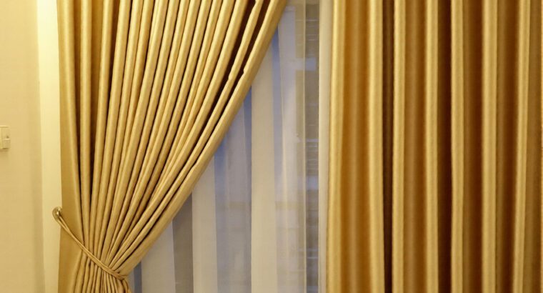 Premium Gold Blackout Curtains – Brand New with Installation Available