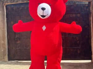 Big Inflatable Red Teddy Bear Mascot Costume – 8.6ft, Unisex, Brand New