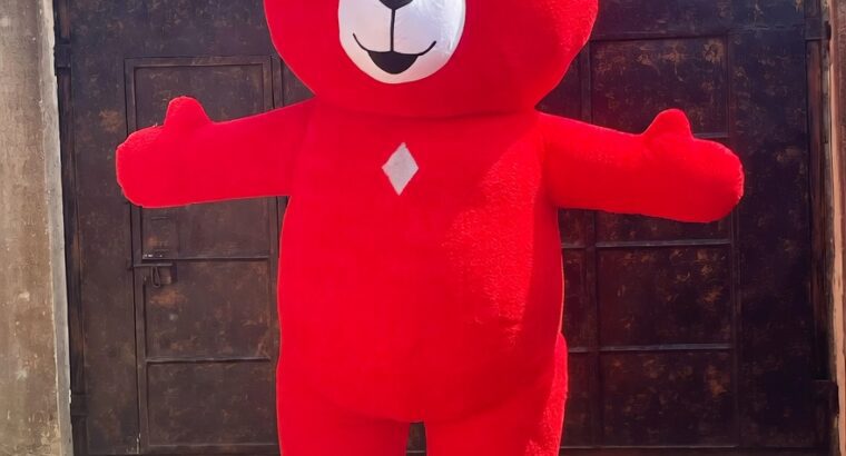 Big Inflatable Red Teddy Bear Mascot Costume – 8.6ft, Unisex, Brand New