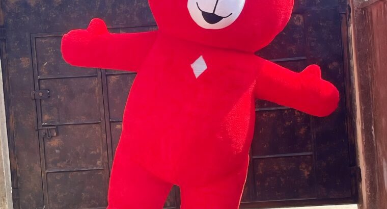 Big Inflatable Red Teddy Bear Mascot Costume – 8.6ft, Unisex, Brand New